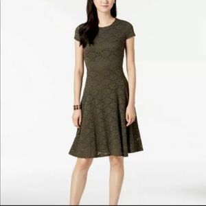 Green/olive lace alfani dress in 14